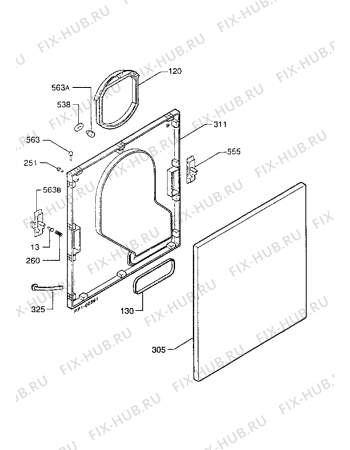 Взрыв-схема комплектующей Zanussi Z300CDP - Схема узла Door 003